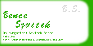 bence szvitek business card